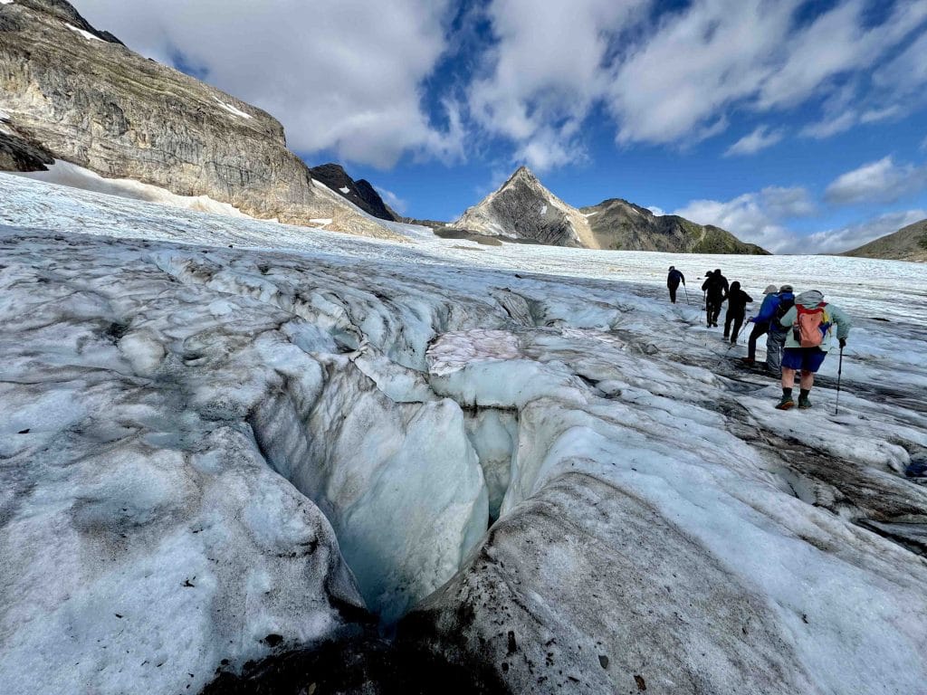 Trekking Glaciers Guided glacier trek with safety gear in British Columbia
